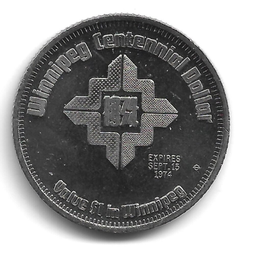 1974 Winnipeg Centennial Dollar Commemorative Token (b861-1)